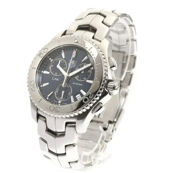 TAG HEUER Link Date Chronograph Navy Dial Quartz Men's Watch